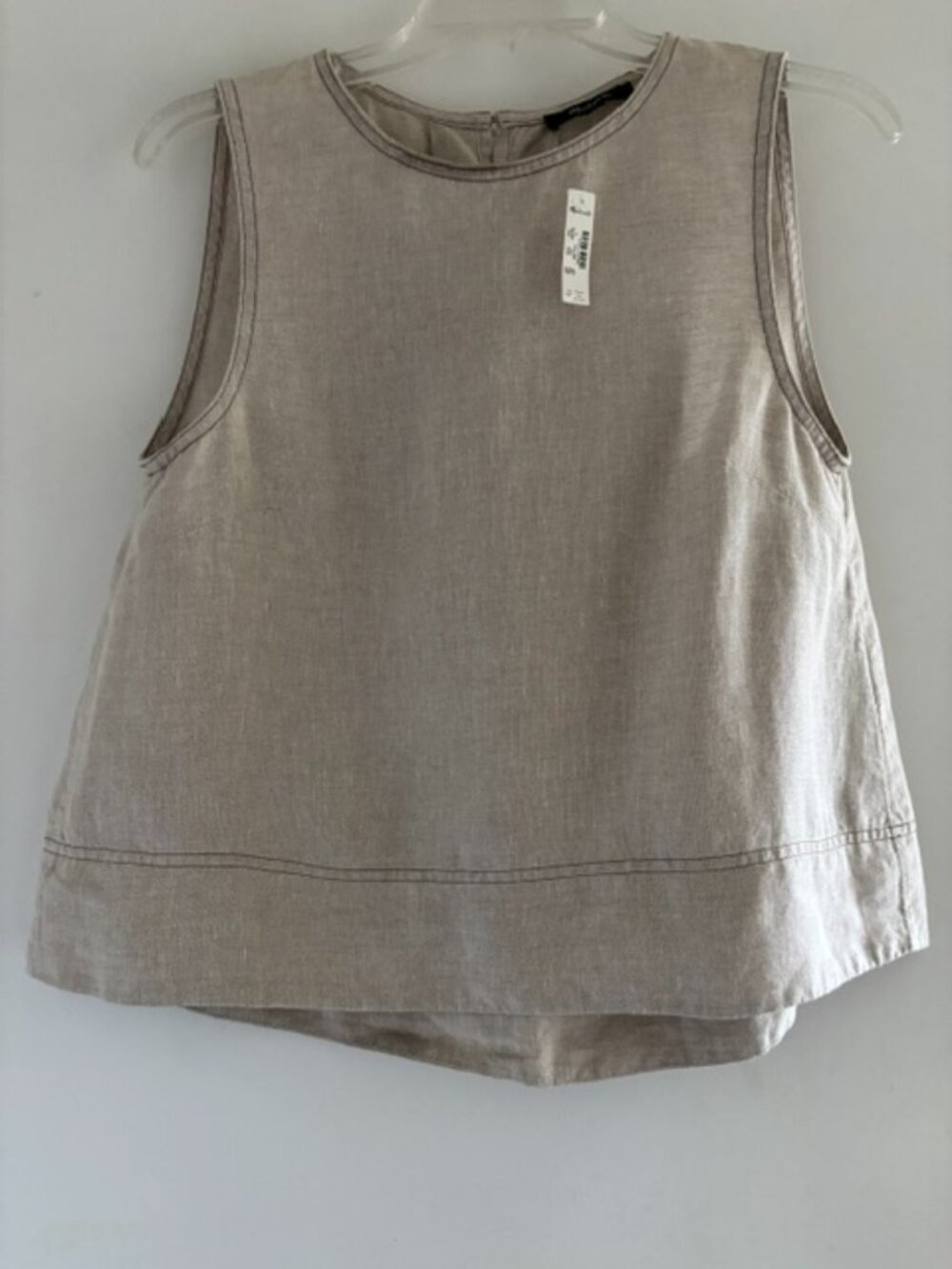 Madewell Linen Pleated Shell Top in Oat - Picture 4 of 5